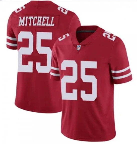 Men's San Francisco 49ers #25 Eli Mitchell Red Vapor Untouchable Limited Stitched Jersey